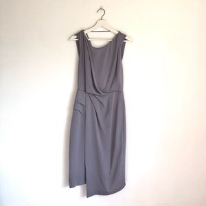 Reiss Karina Cross Back Cocktail Dress | Gray, Size US 4 Classy Neutral
